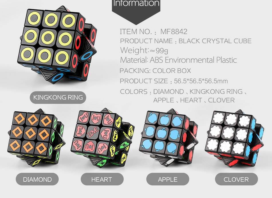 Cubing Classroom Crystal Cube Black - Heart