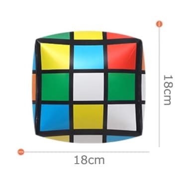 Cube Pattern PVC Balloon 18cm