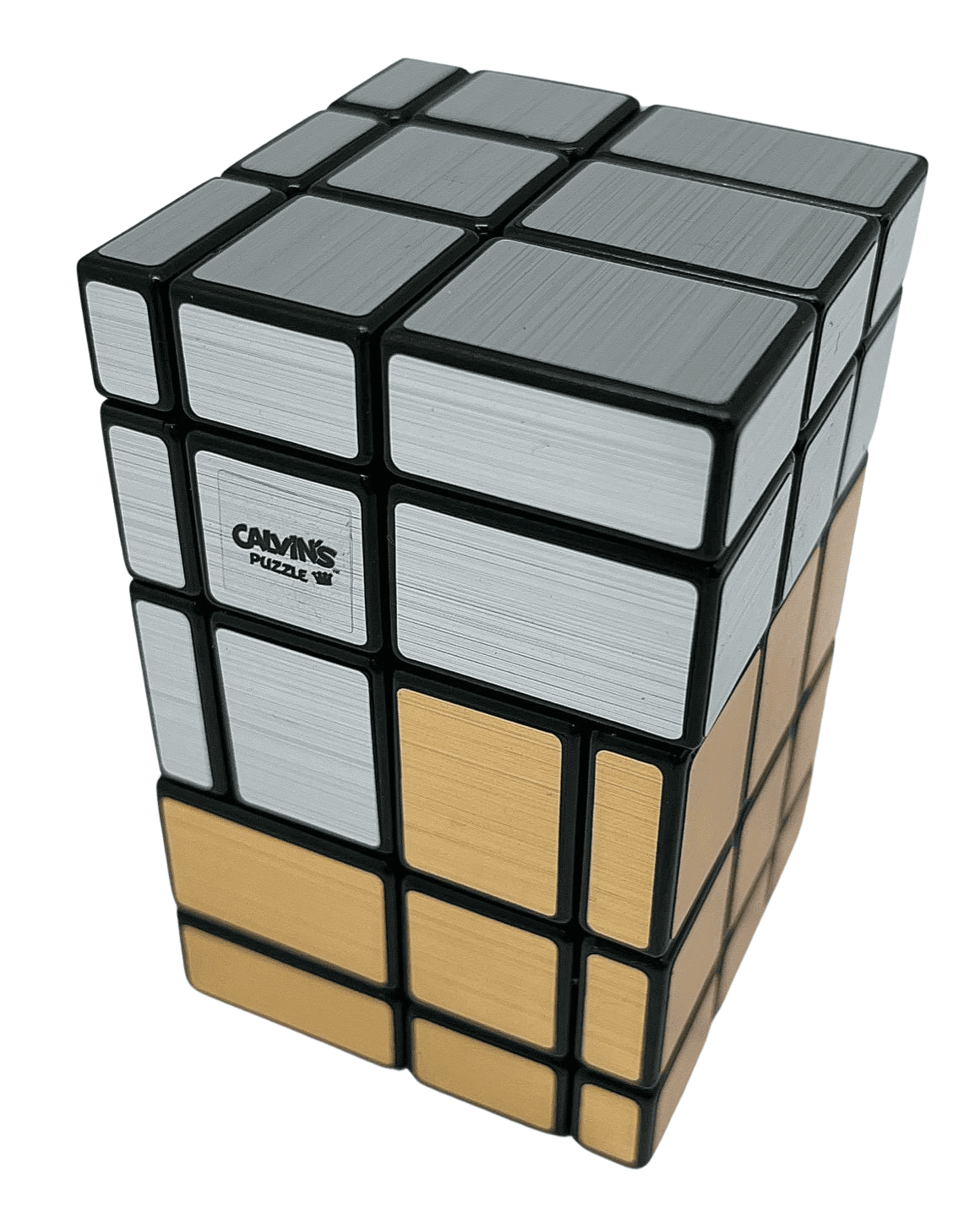 3x3x5 Siamese Mirror Short Cube(84mm) - Golden+Silver Stickers