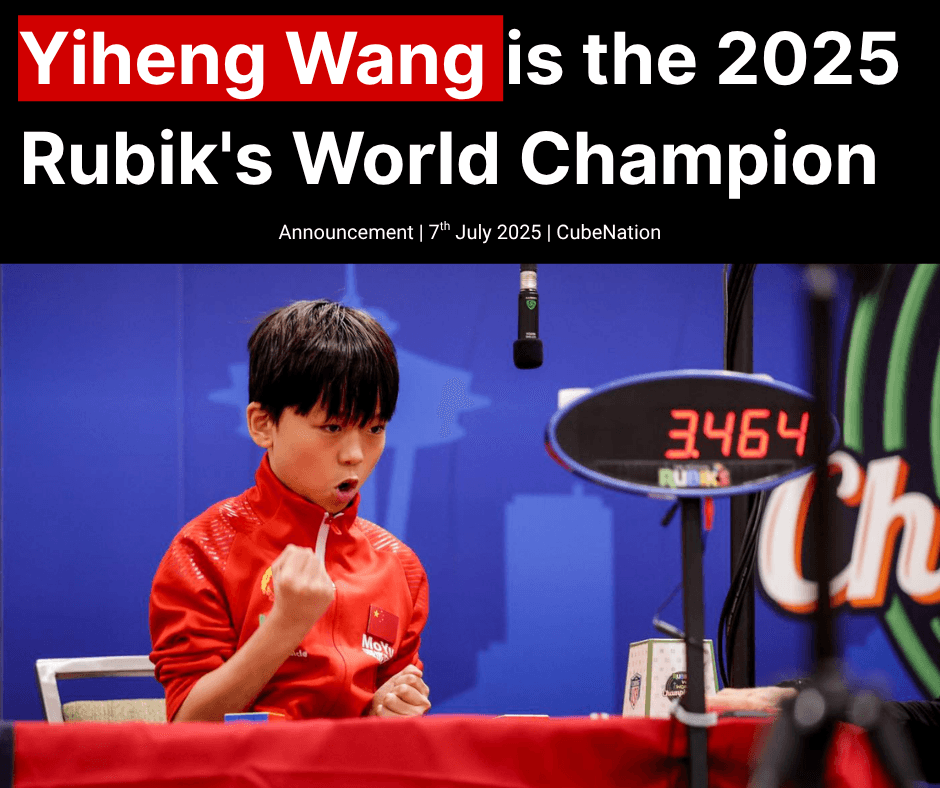A New King is Crowned: Yiheng Wang Wins WCA World Championship 2025!