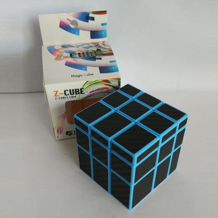 Z-Cube Mirror with carbon-fibre stickers - Blue
