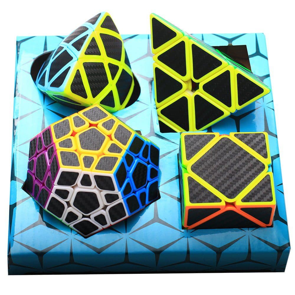Z-Cube Four Cubes Set with carbon-fibre stickers - pyraminx-set