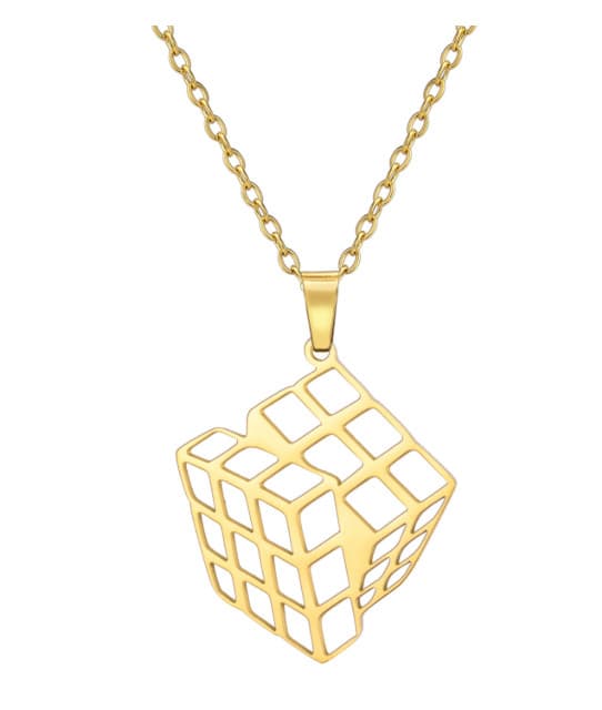 Cube Necklace - Gold Plated
